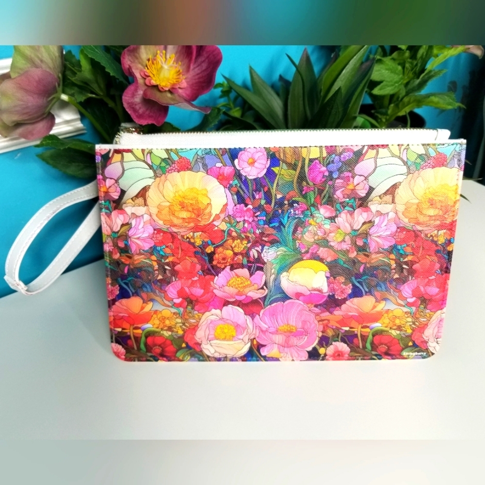 Stringberry Poppy Floral Wristlet